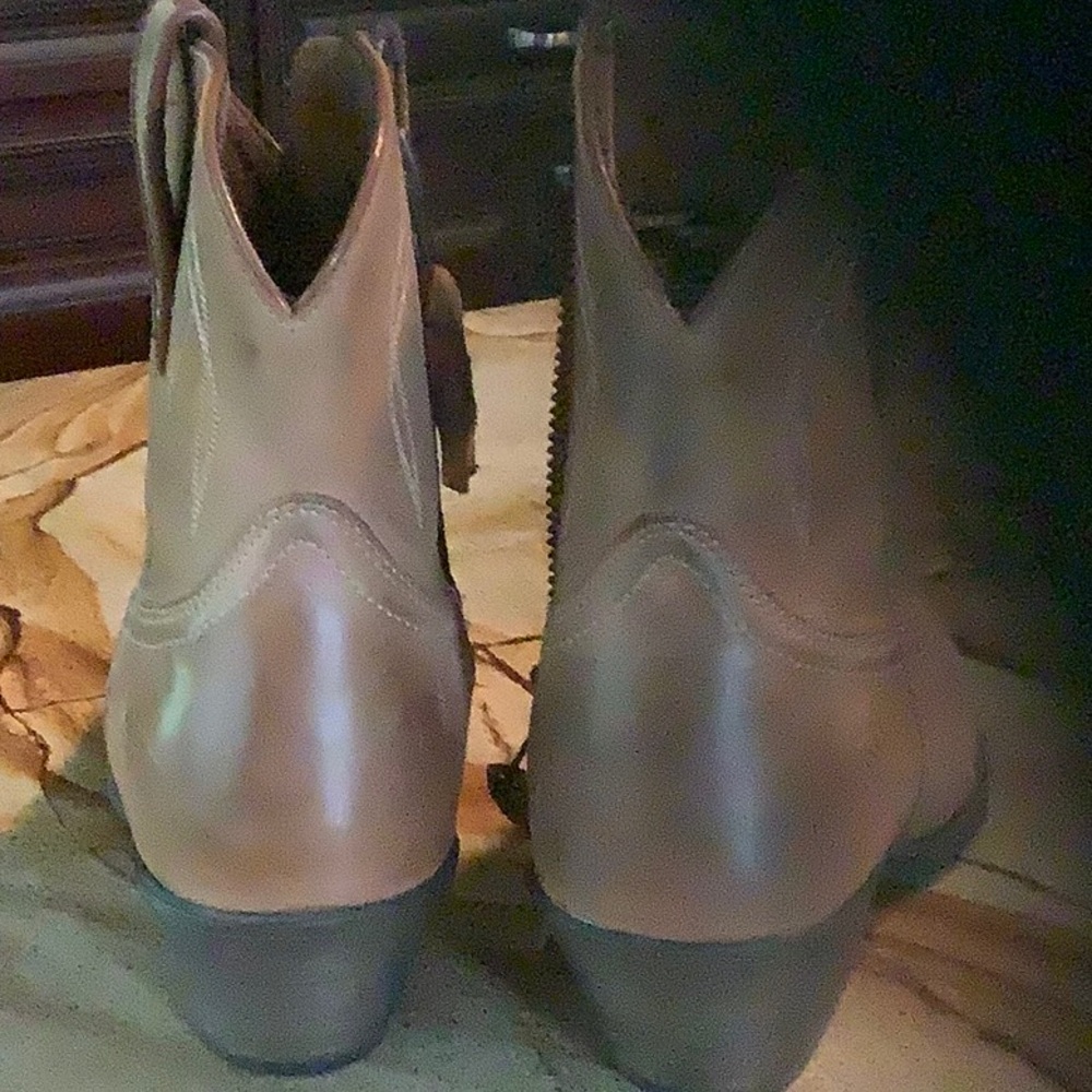 Tan Western Ankle Boots - Picture 2 of 4